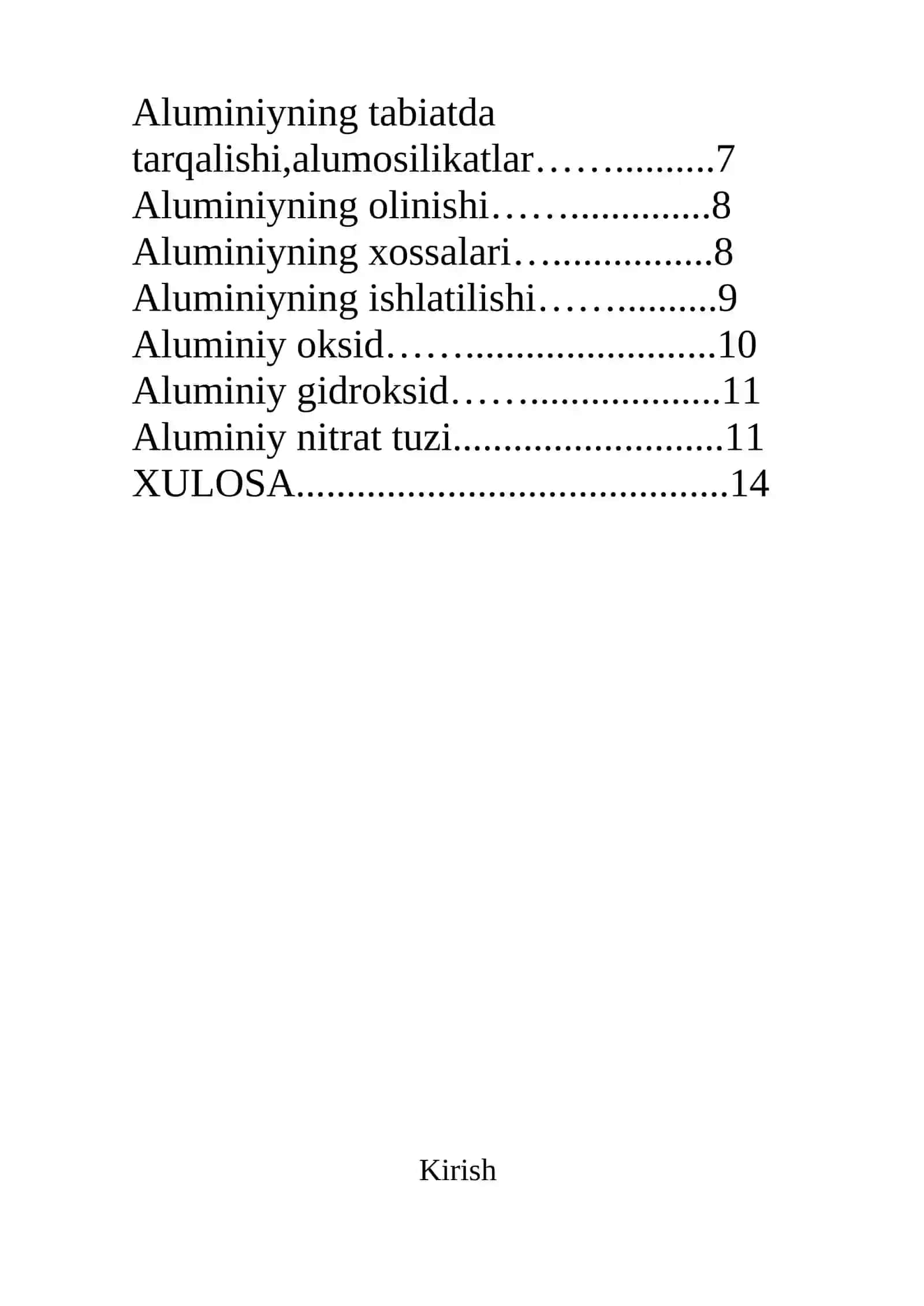 Aluminiy nitratning olinishi va xossalari 3