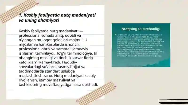 Kasbiy faoliyatda nutq madaniyati.Turli shevalardagi soʻzlar 3