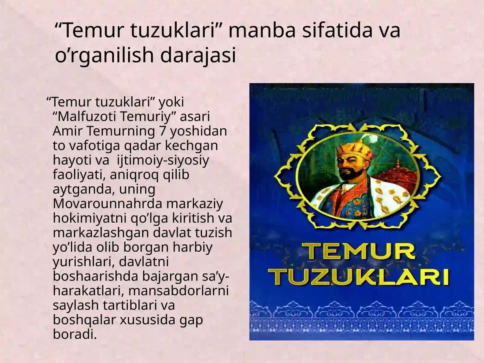 Amir Temur davlat boshqaruvi va tuzilishi 3