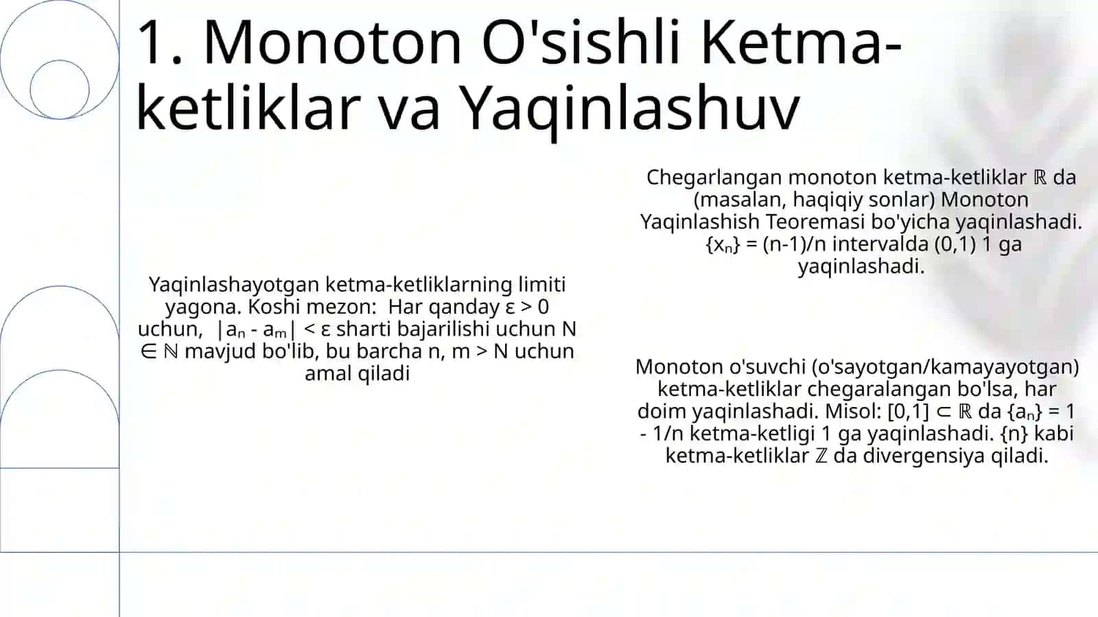 Yaqinlashuvchi Ketma-Ketliklar 3
