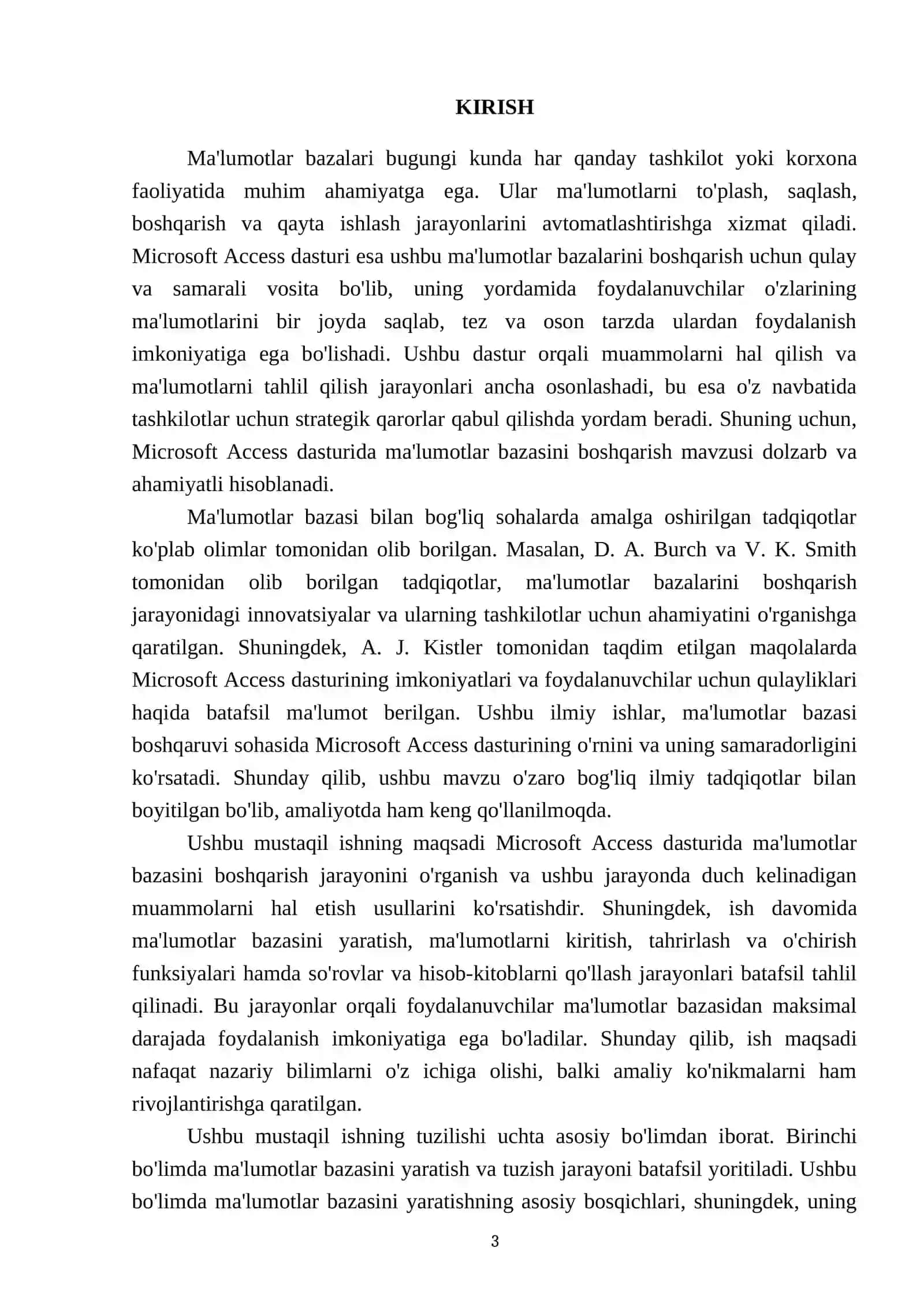 Microsoft Access dasturida ma‘lumotlat ba‘zasini boshqarish 3