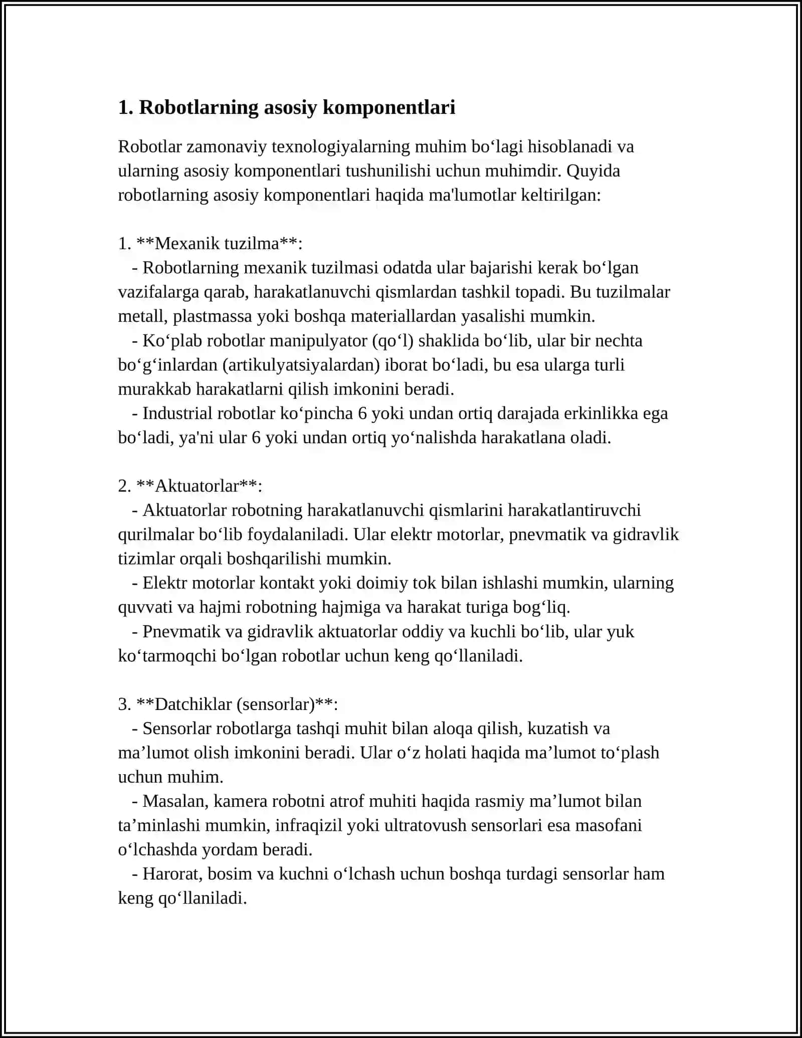 ROBITATEXNIKA VA KONSTRUKTORLIK ELEMENTLARI 3