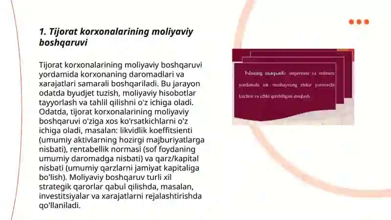 Tijorat korxonalarining moliyaviy boshqaruvi 3