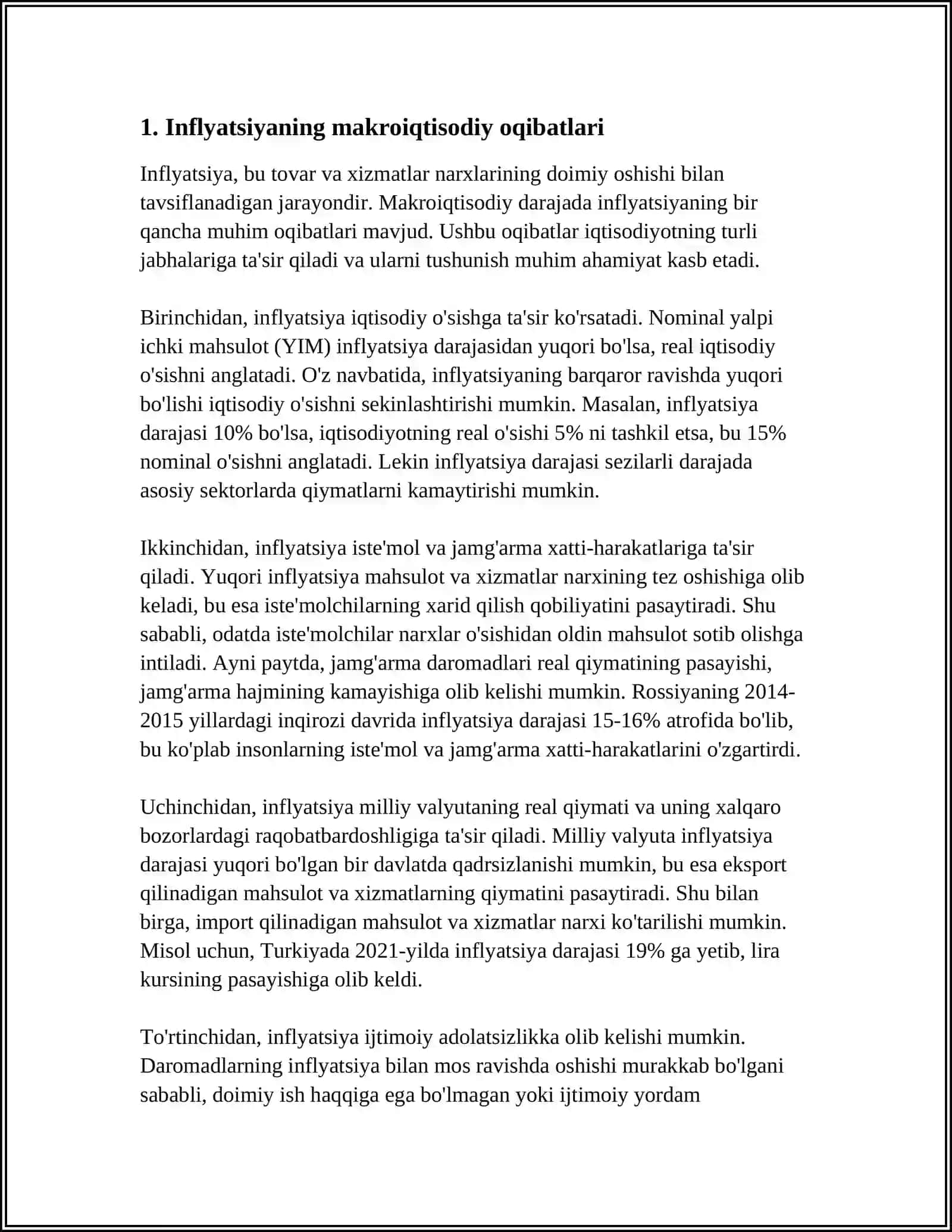 INFLATSIYANING IQTISODIY IJTIMOIY OQIBATLARI VA UNI JILOVLASH USULLARI 3