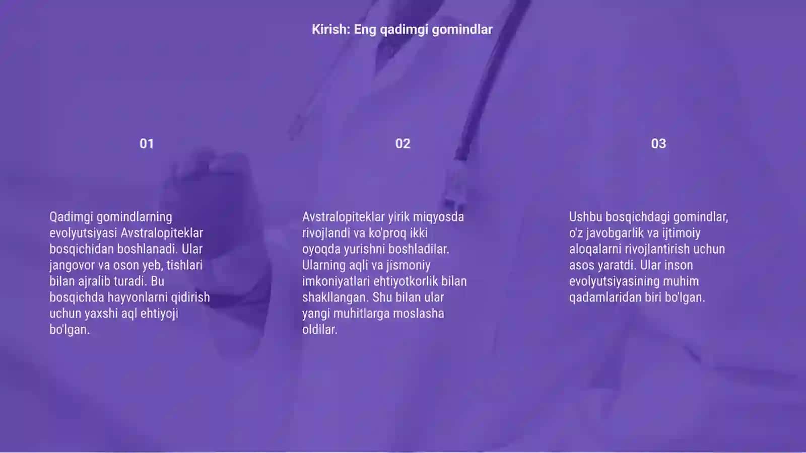 Avstralopiteklarning evolyutsiyasi 3
