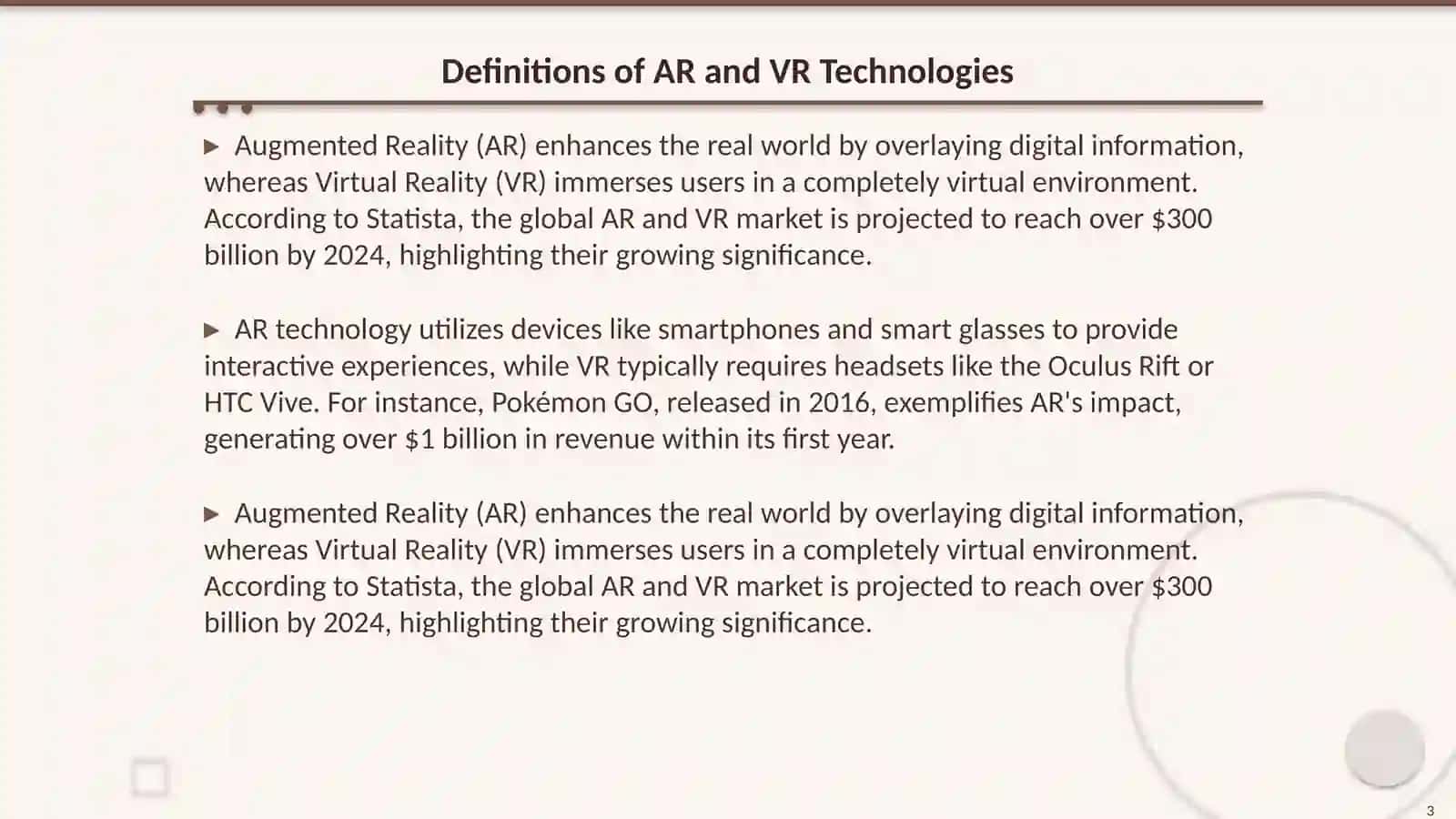 AR and VR content integration 3