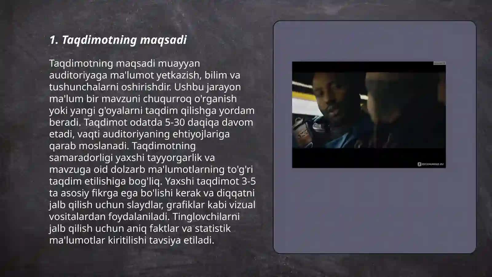 Taqdimot yaratish qoidalari 3