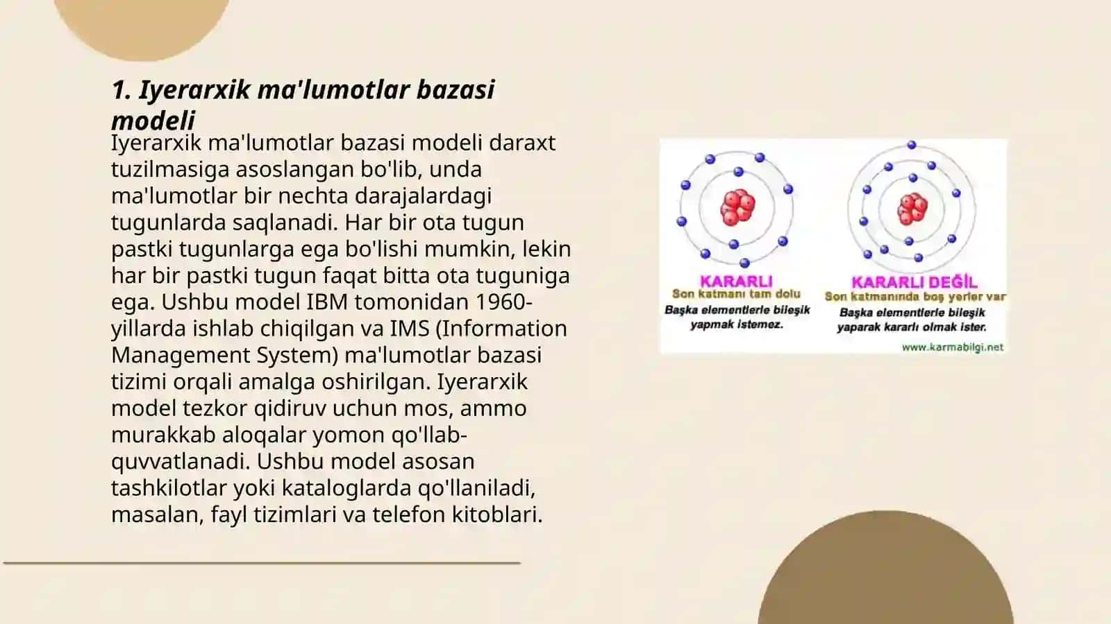 Maʼlumotlar bazasinig modellari 3