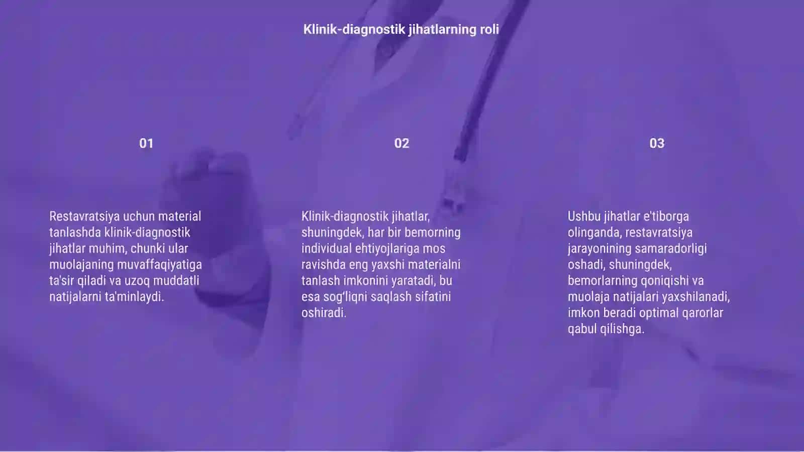 Restavratsiya uchun material tanlashda klinik-diagnostik jihatlar 3