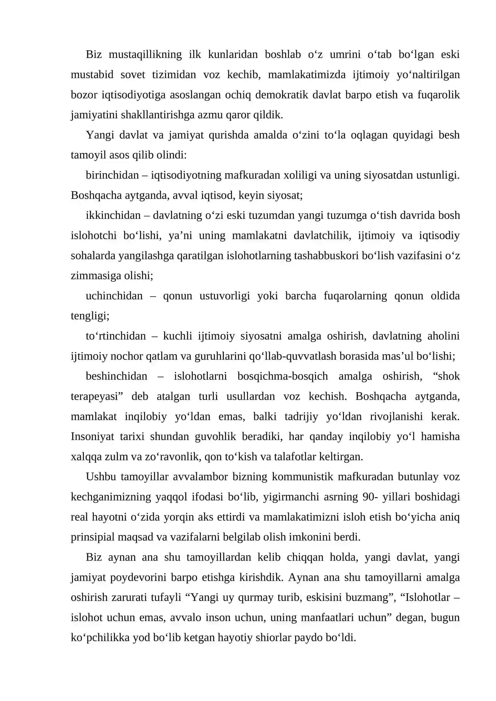 O’zbekistonning o’ziga xos istiqlol taraqqiyot yo’li 3