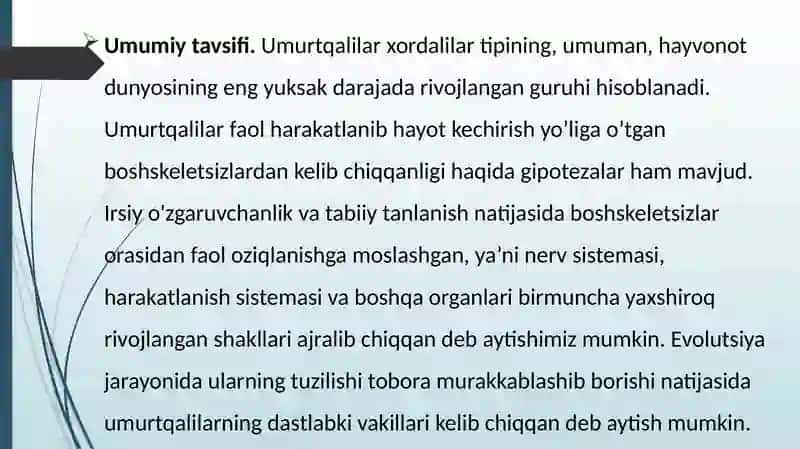Umurtqalilar kenja tipining umumiy tavsifi va tasnifi 3