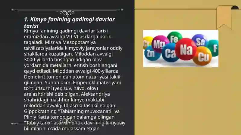 Kimyo fanini rivojlanish tarixi 3