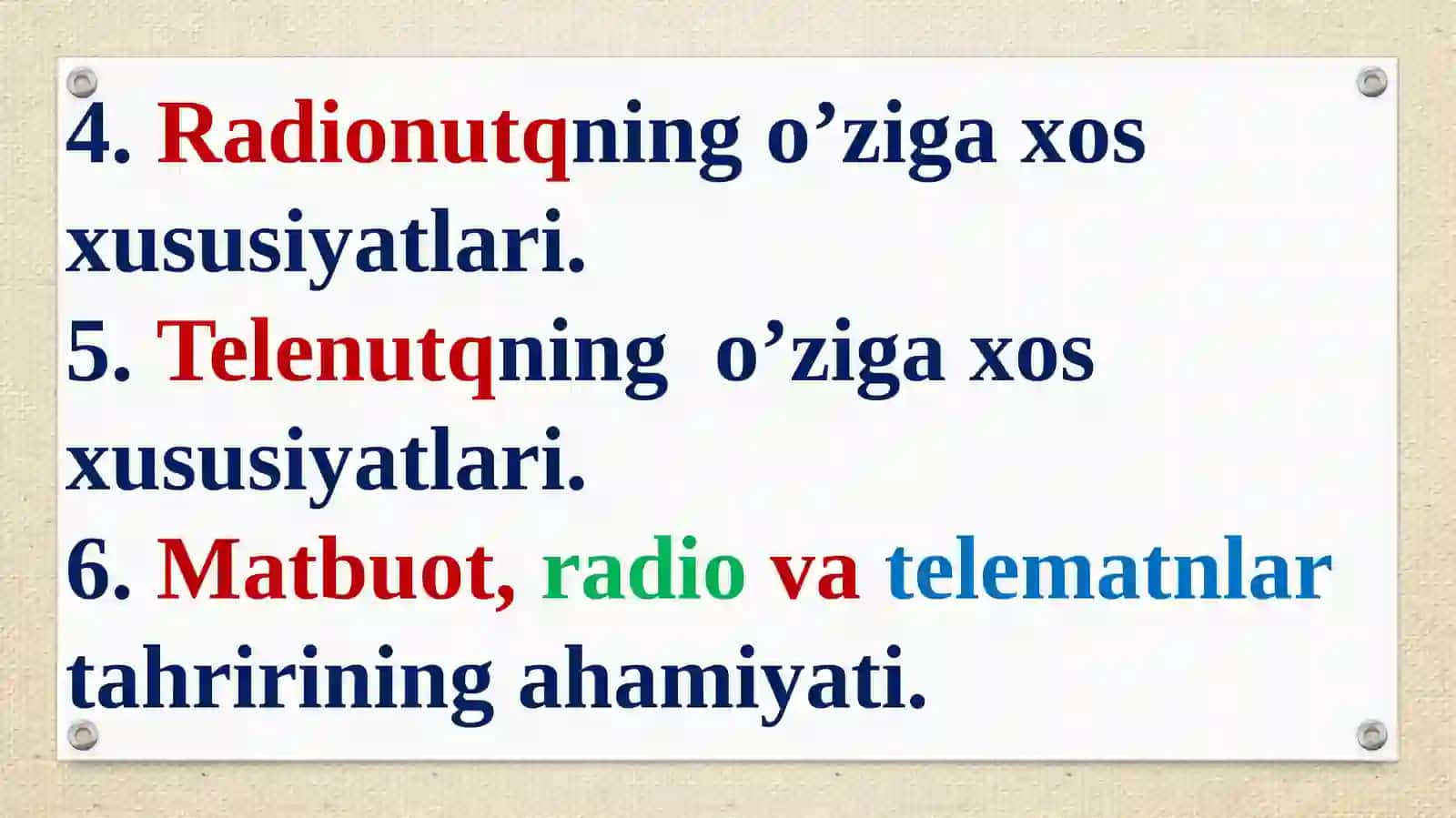 MATBUOT, RADIO YA TELEMATNLAR TAHLILI VA TAHRIRI 3