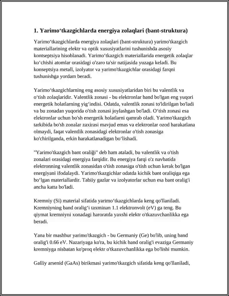 YARIMOʻTKAZGICHLARNING ELIKTROFIZIK XOSSALARI 3