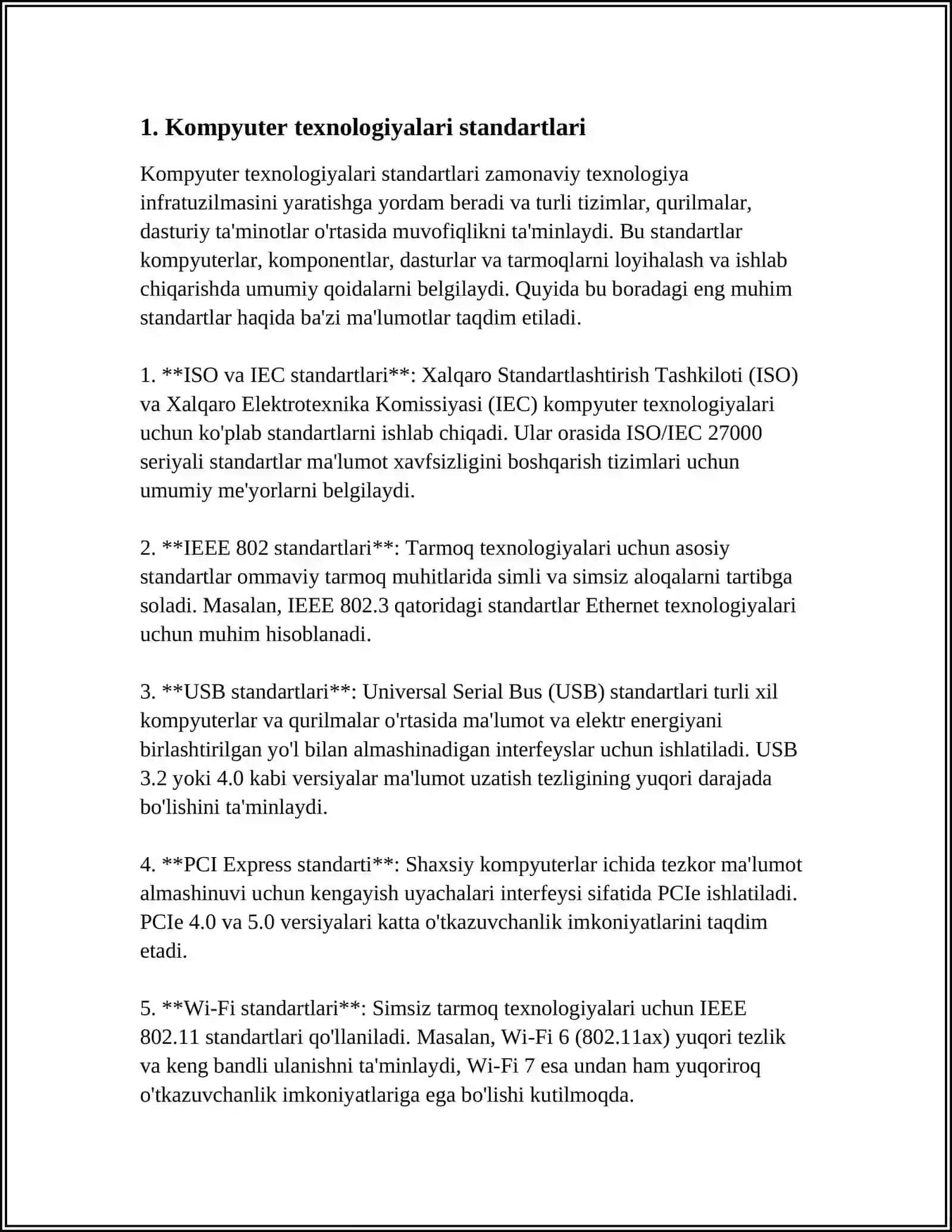 KOMPYUTERNI TASHKIL ETISH STANDARTLARI 3