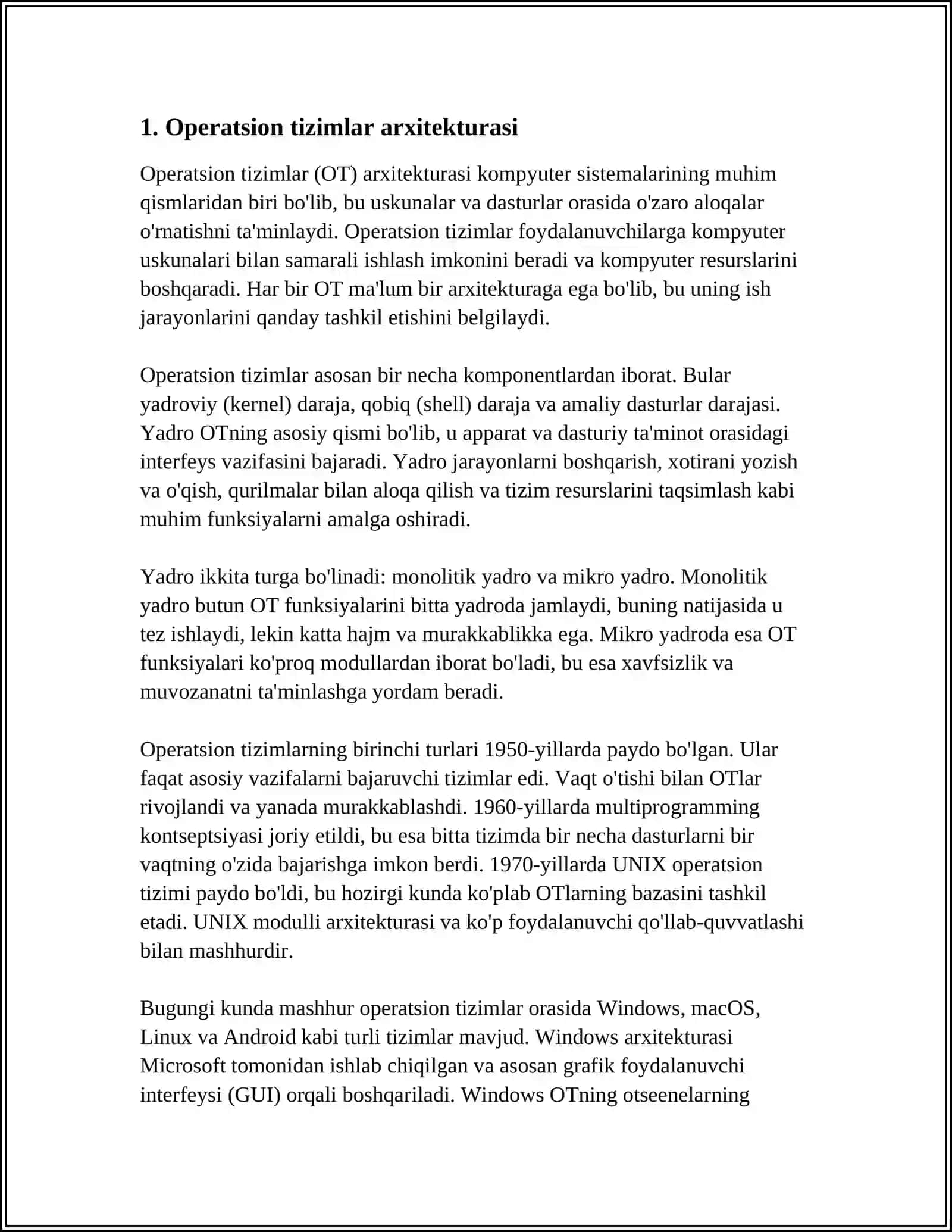 OPERATSION TIZIMLARNING UMUMIY XARAKTERISTIKALARI 3