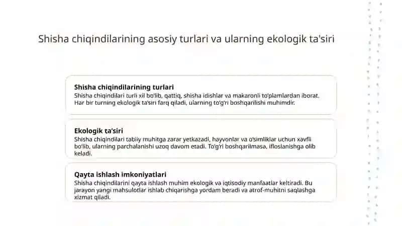 Shisha chiqindilari va uni qayta ishlash 3