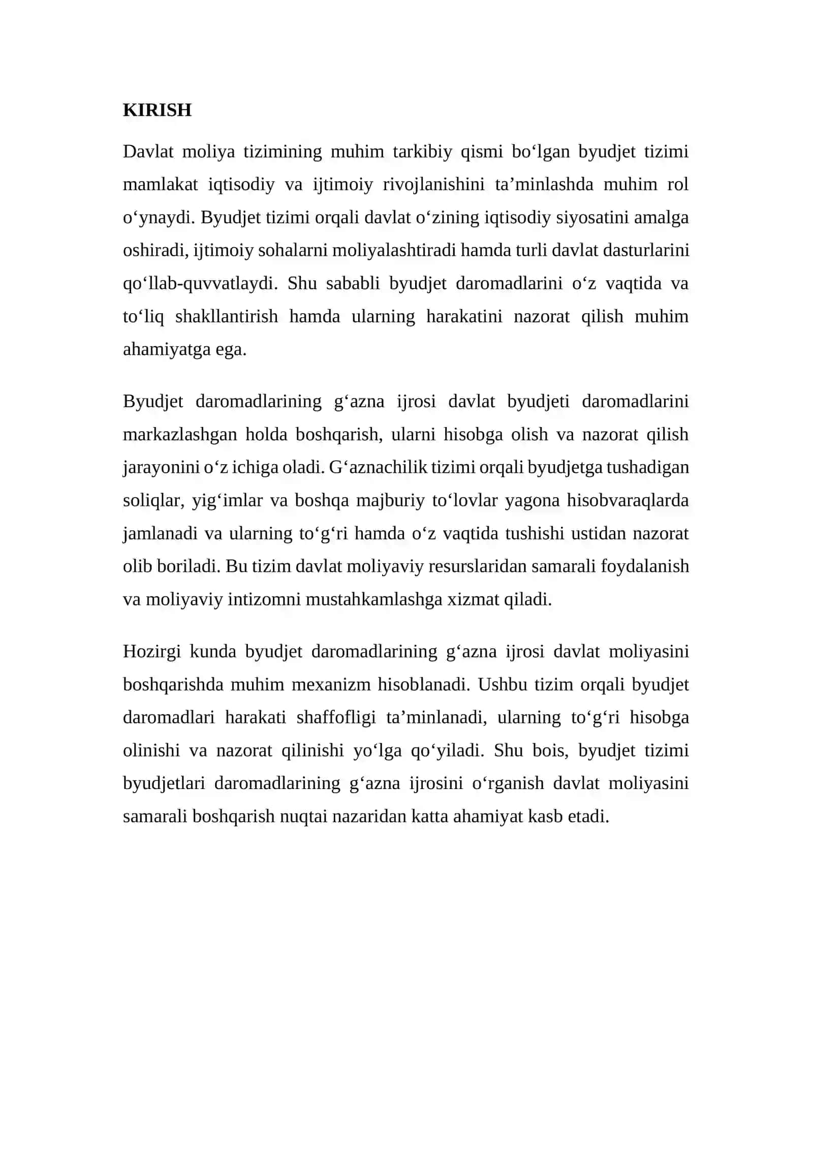 Byudjet tizimi byudjetlari aromadlarining g’azna ijrosi 3