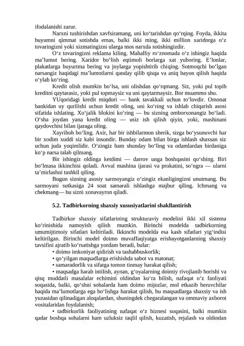 Tadbirkorlar axloqiy qoidalari 3
