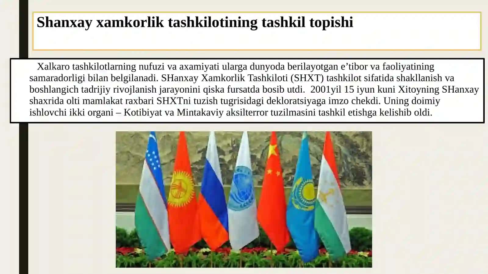 Shanxay hamkorlik tashkiloti va uning faoliyati 3
