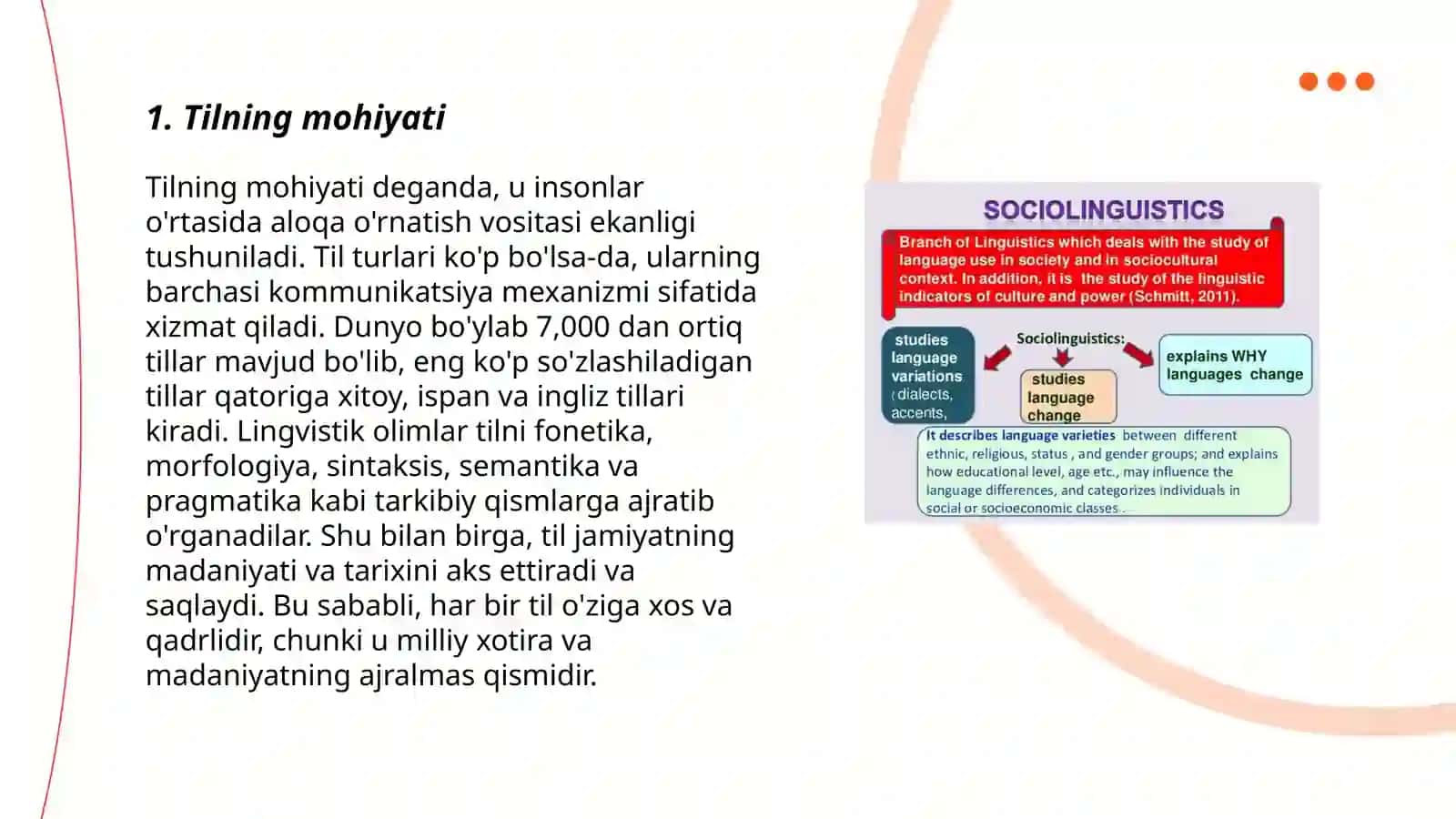Tilning mohiyati va qurilishi.Jahon tillarining tasnifi(klassifikatsiyasi) 3