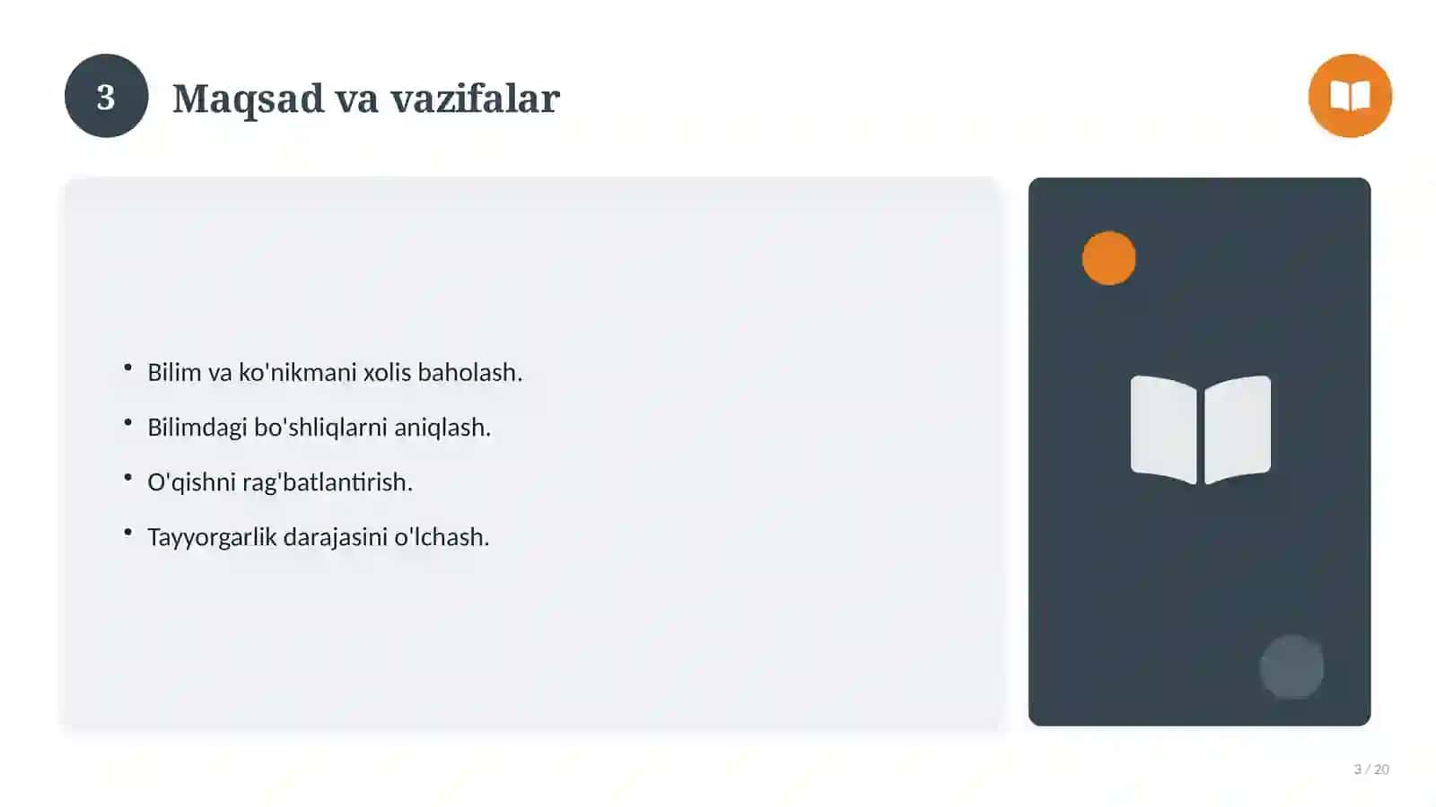 Informatika fanidan 11-sinf: CHSB (chorak summativ baholash) 3