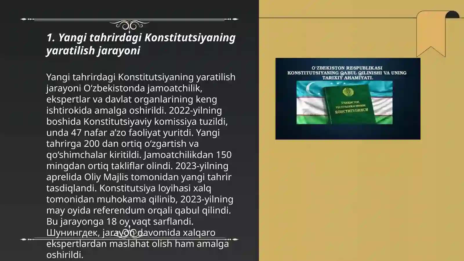 Yangi tahrirdagi Konstitutsiyaning qabul qilinish bosqichlari va zarurati 3