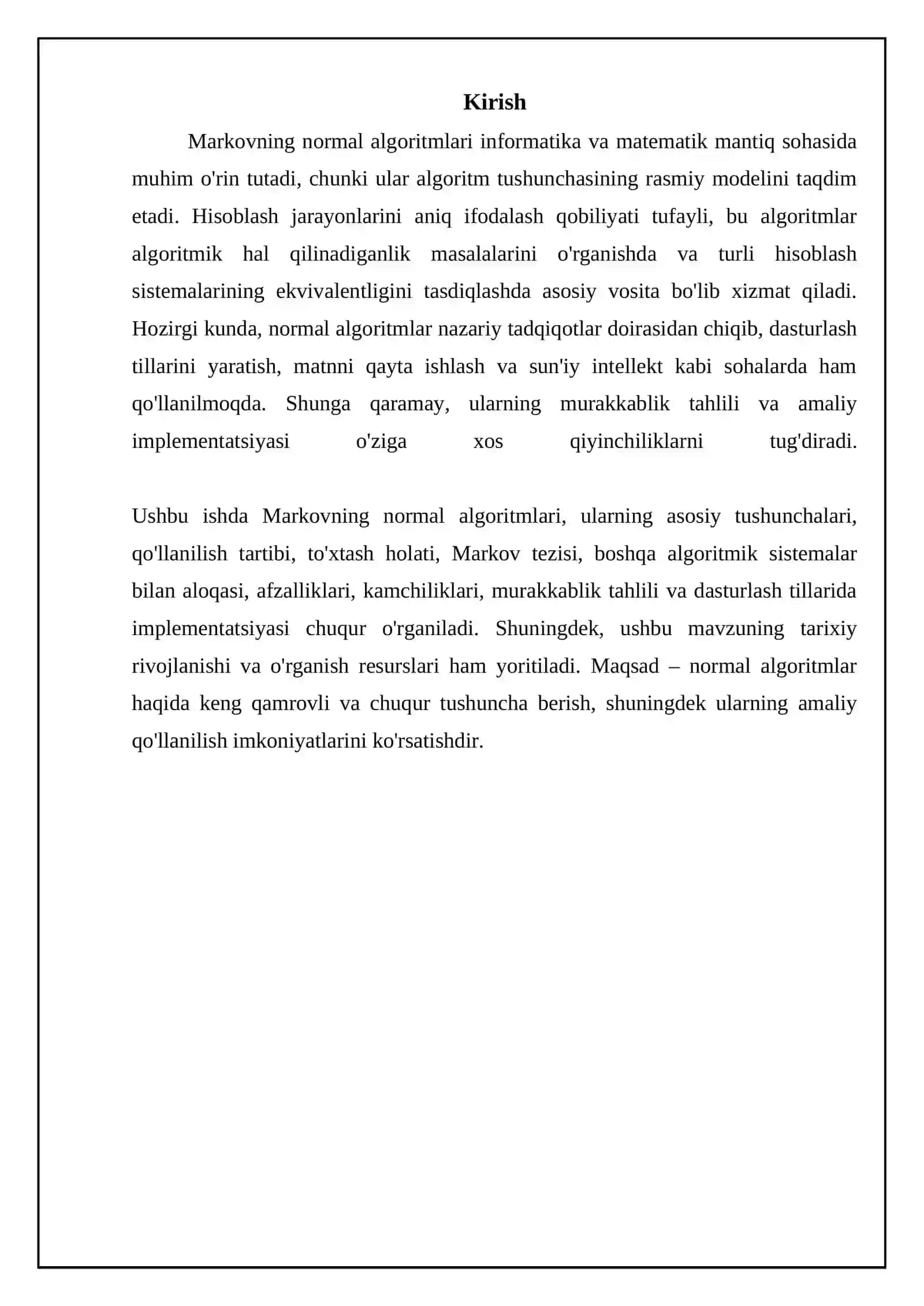 Markovning normal algoritmi va tezisi 3