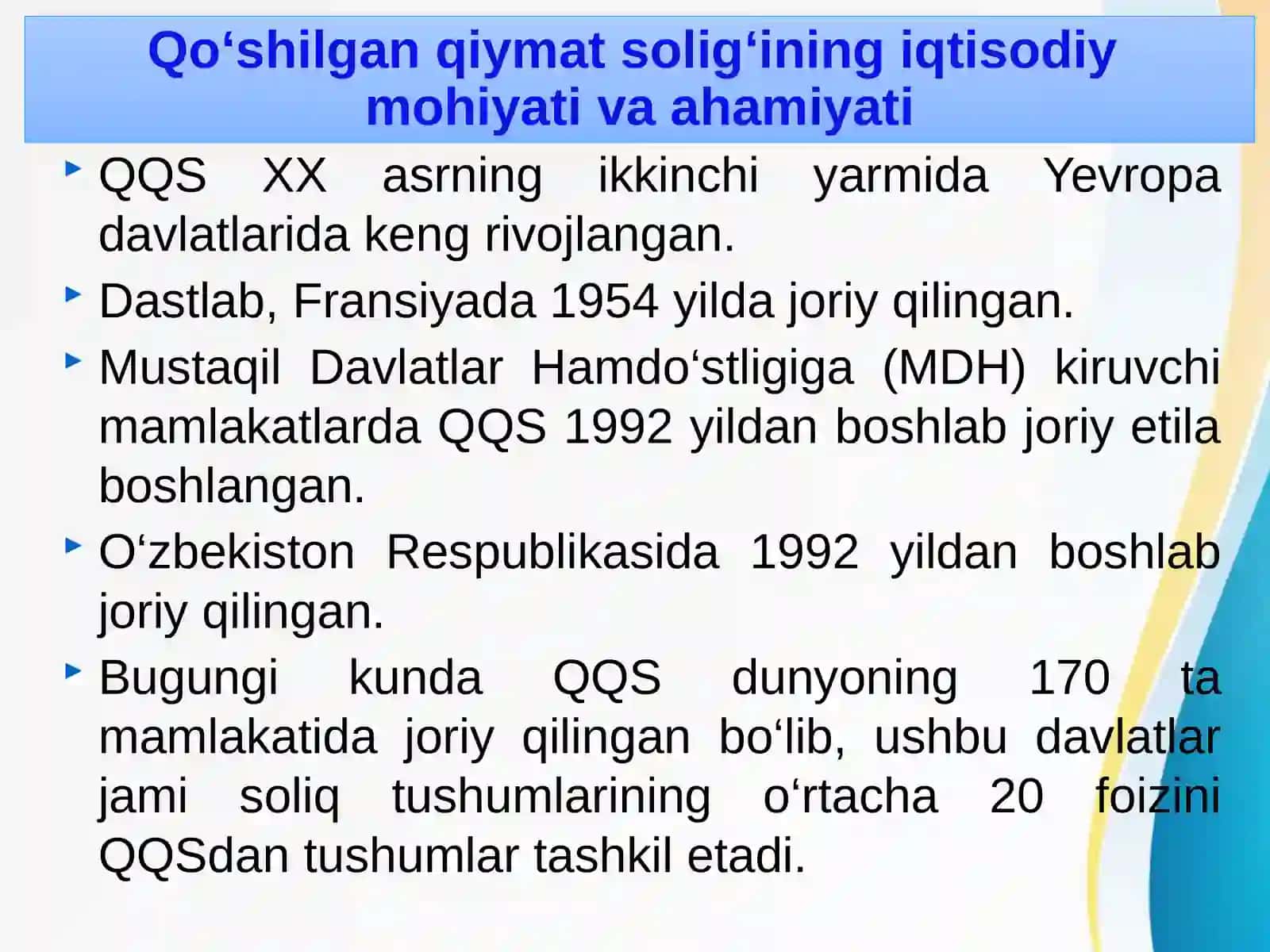 QO‘SHILGAN QIYMAT SOLIG‘I 3