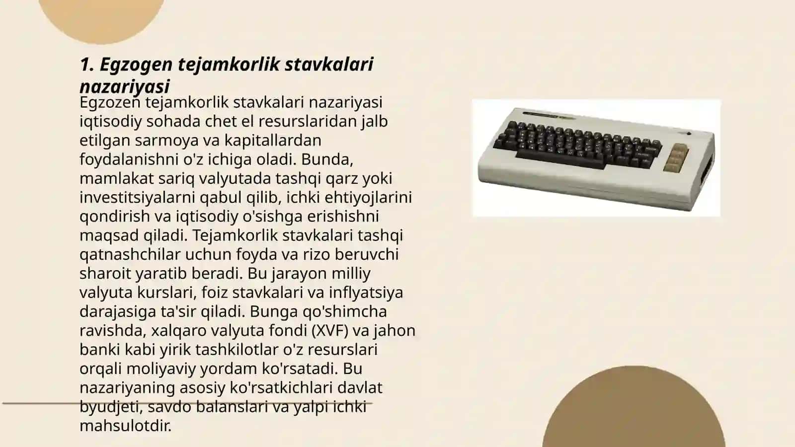 Egzogen tejamkorlik stavkalari Ramsey modeli 3