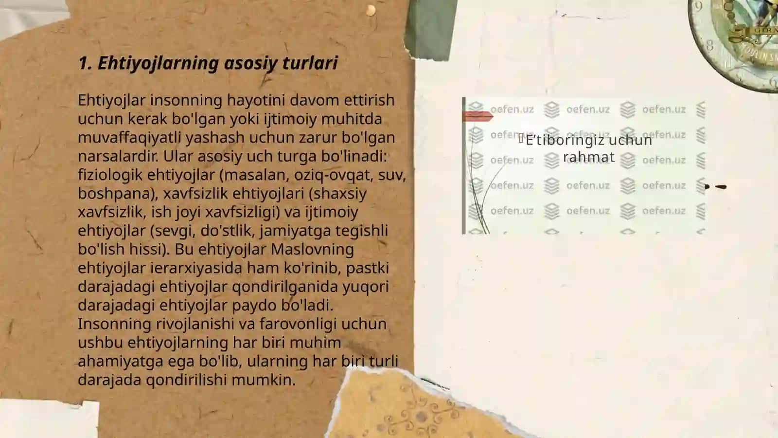 Ehtiyoj va qiziqishlarning psixologik tasnifi 3