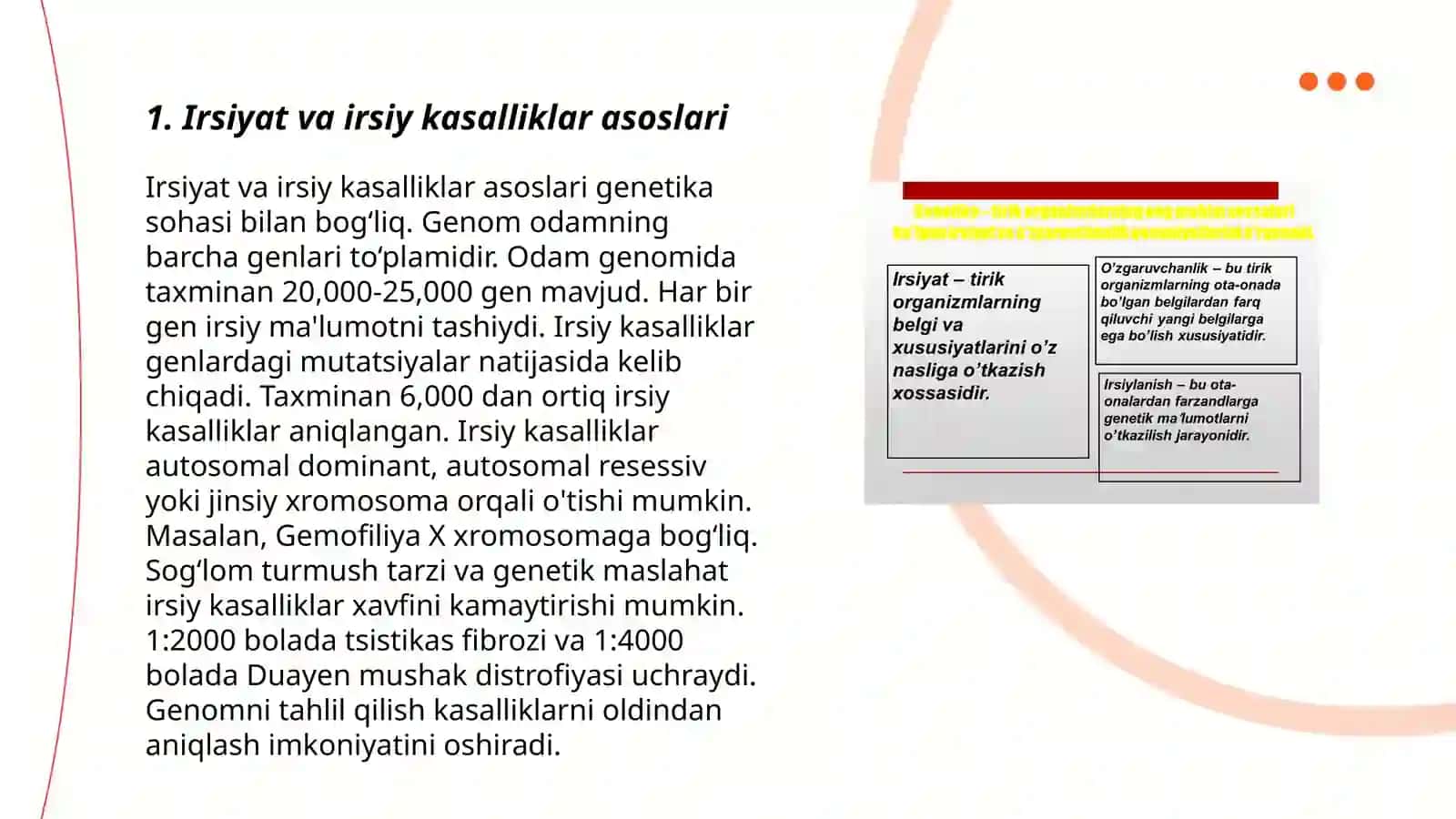 Irsiyat va irsiy kasalliklar 3