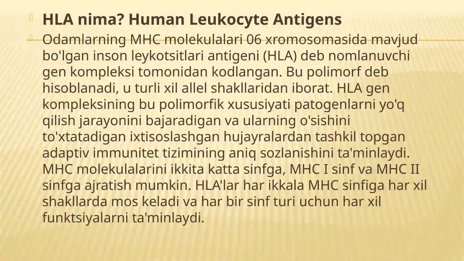 HLA-tizimi(MHC-tizimi).Komplementar tizim 3