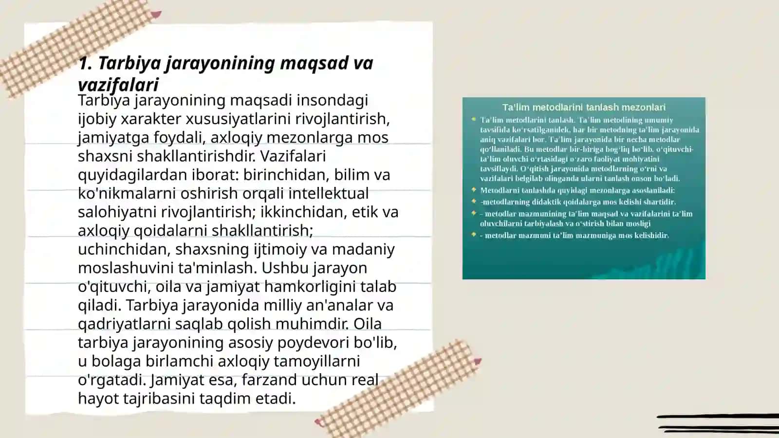 Tarbiya jarayonining mohiyati va mazmuni 3