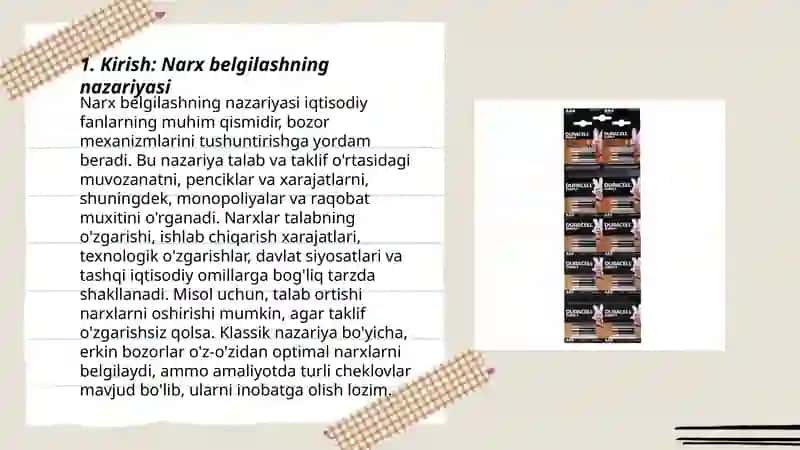 Narx belgilashning nazariyasi 3