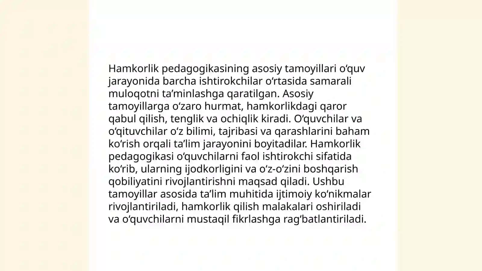 Hamkorlik pedogogikasining kontseptual gʻoyalari 3