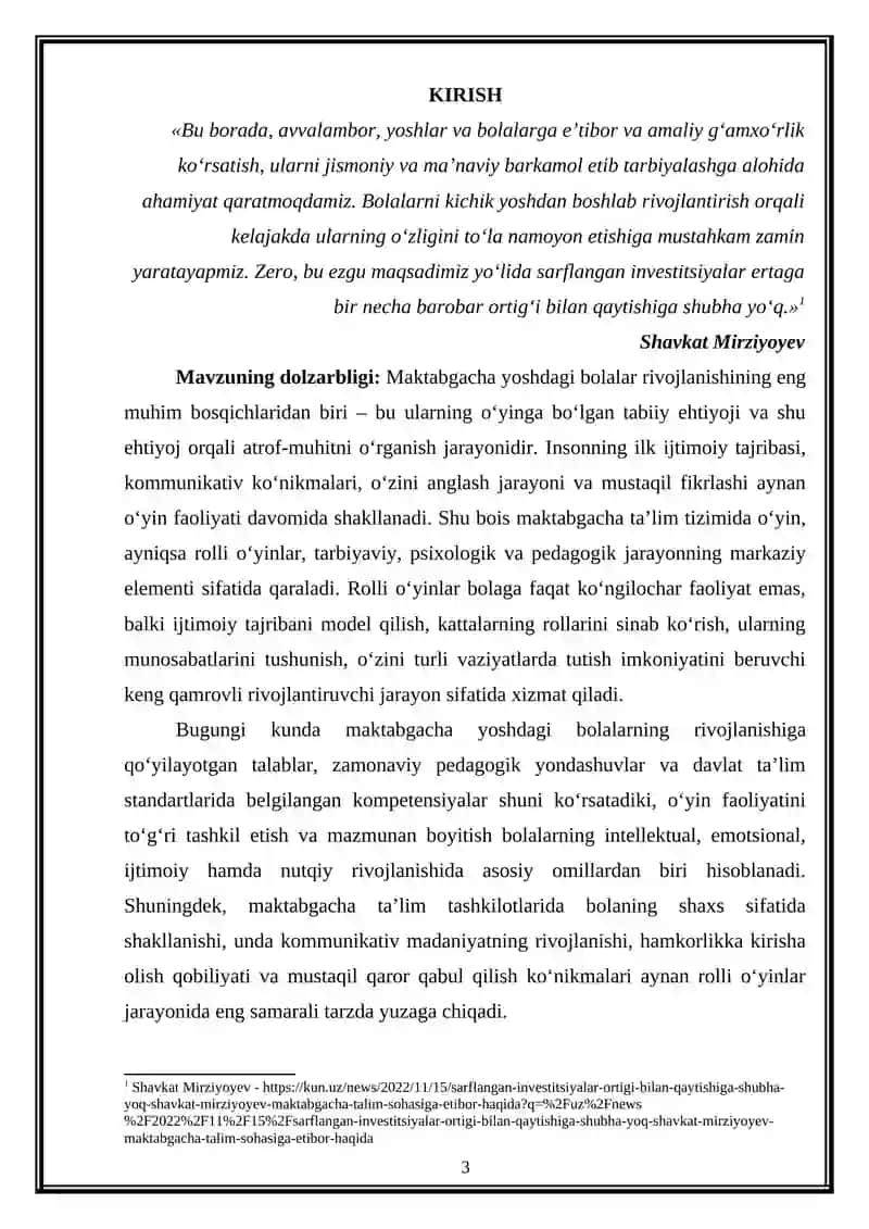 Maktabgacha tarbiya yoshida rolli o'yinlar 3