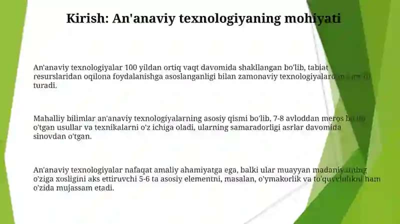 An'anaviy texnologiyalar 3
