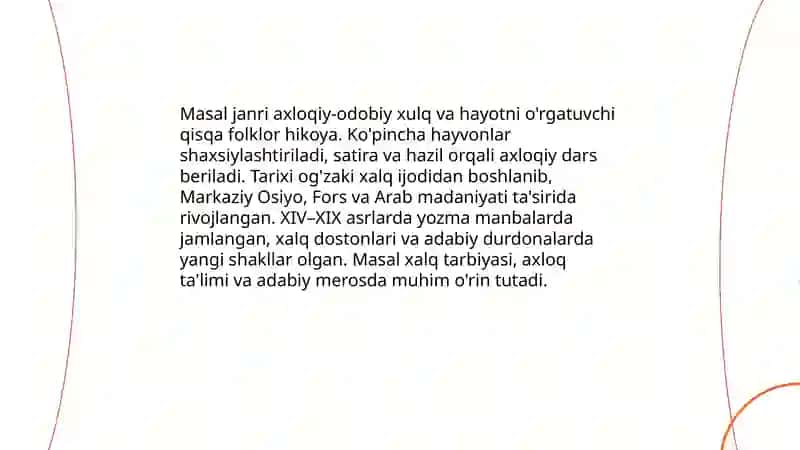 masal janri va uni o'quvchilarga orgatish usullari 3