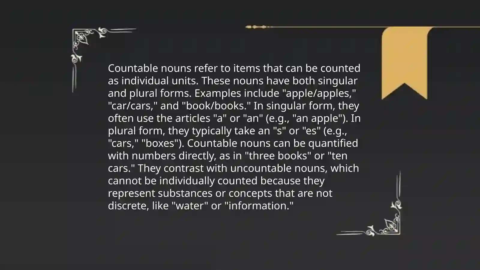 Countable and uncountable nouns 3