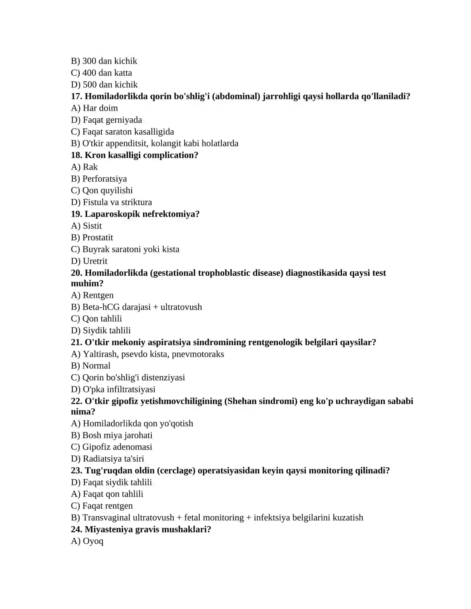 ARGOS testlari javobi bilan 3