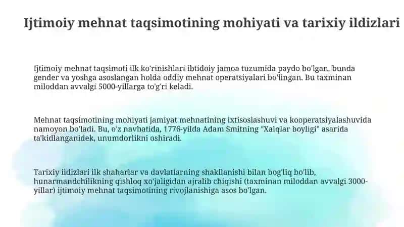 Ijtimoiy mehnat taqsimoti 3