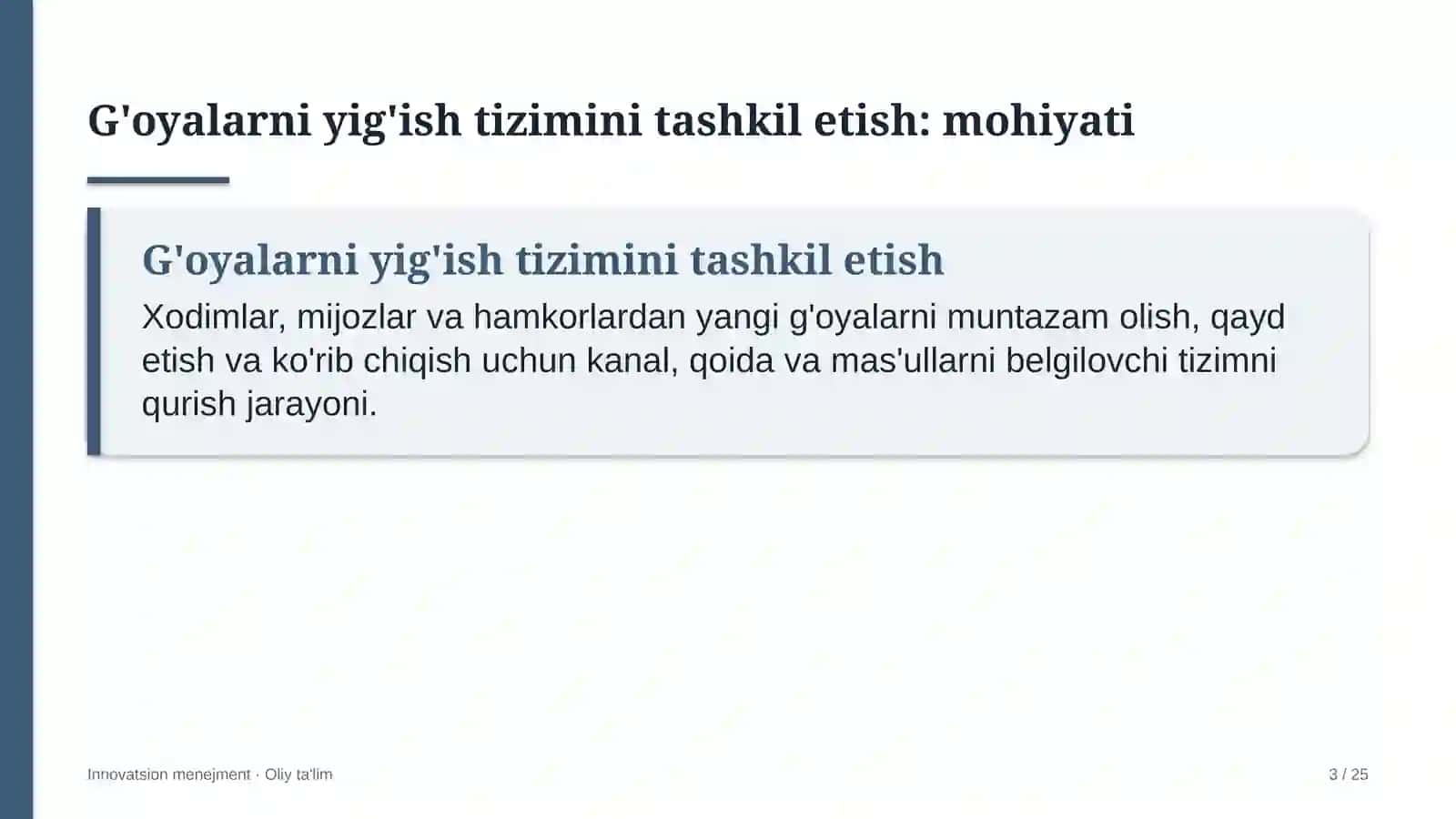 eksport faoliyatida g'oyalarni yig'ish tizimini tashkil etish 1268 3