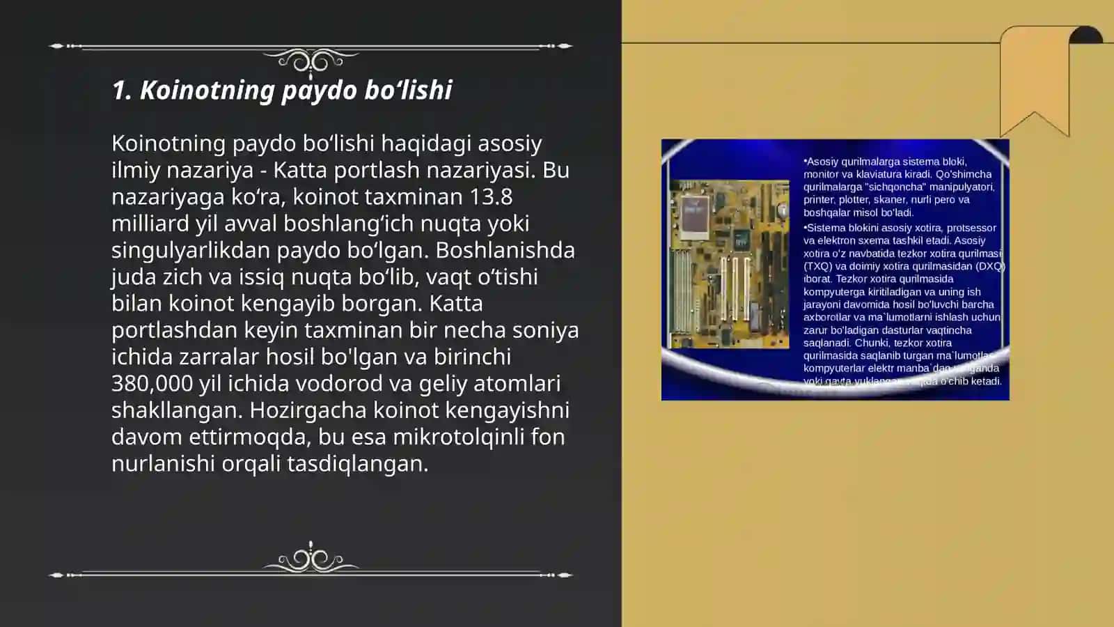 Koinot haqida tushuncha va quyosh tizimi 3