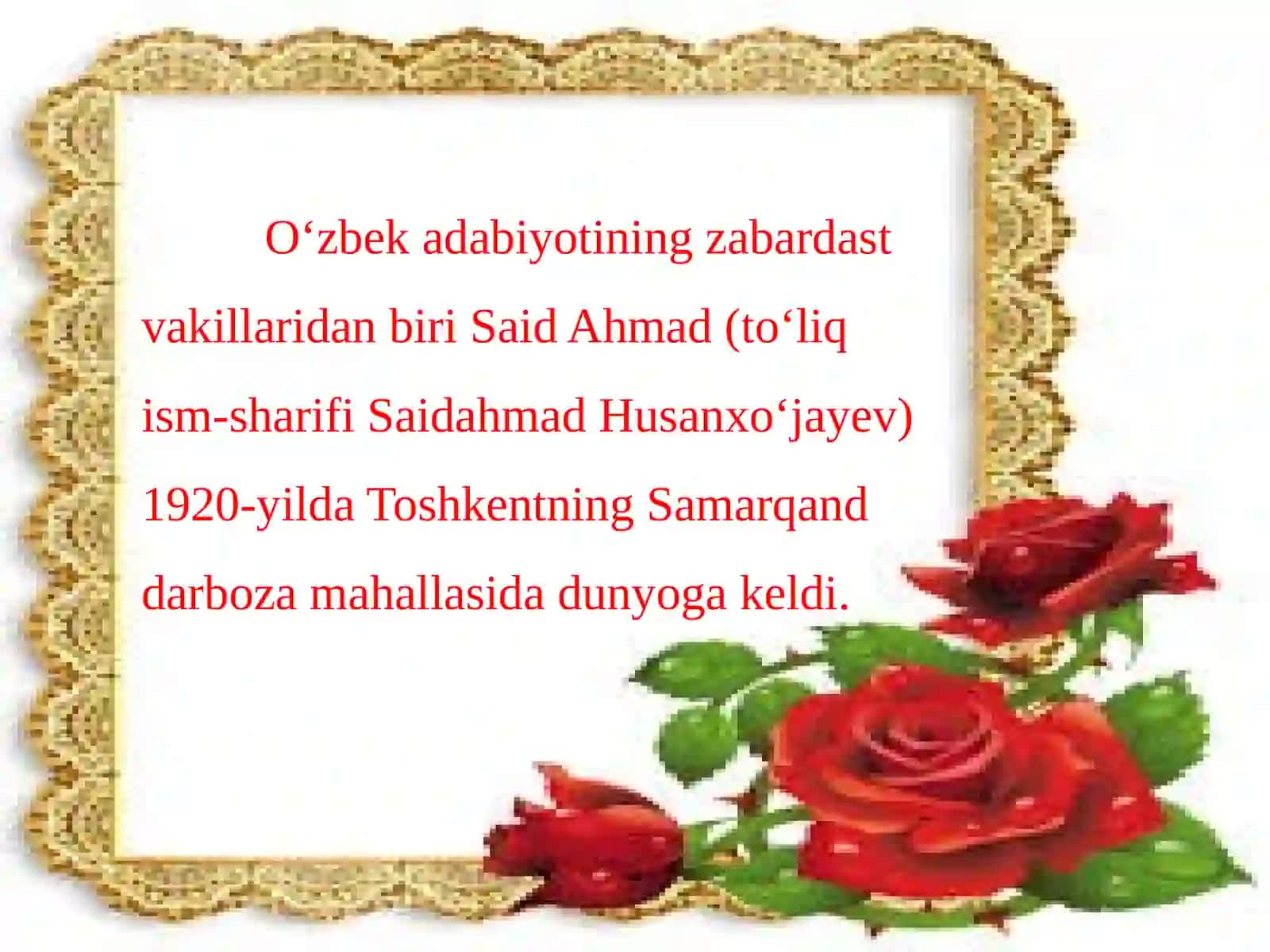 Taqdimoti "Said Ahmad-serqirra ijodkor" 3