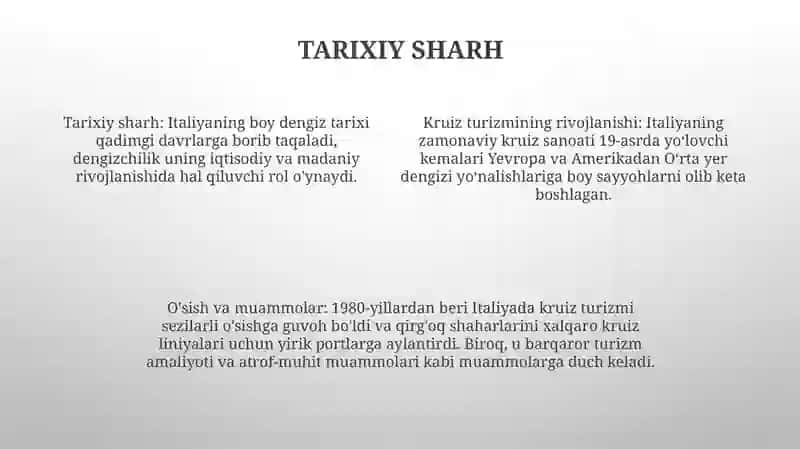Italiya Kruiz Turizmi Haqida 3