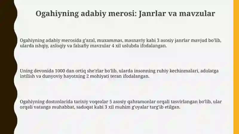 M.Ogahiyning adabiy-ilmiy merosi 3