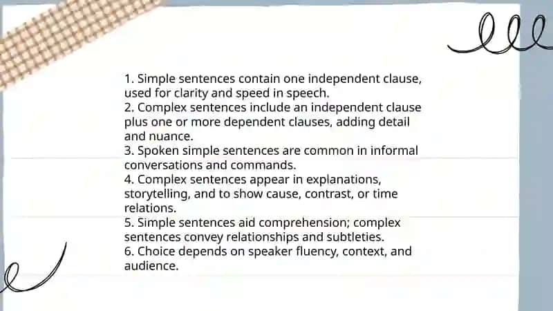 Using simple and complex sentences in speaking 3