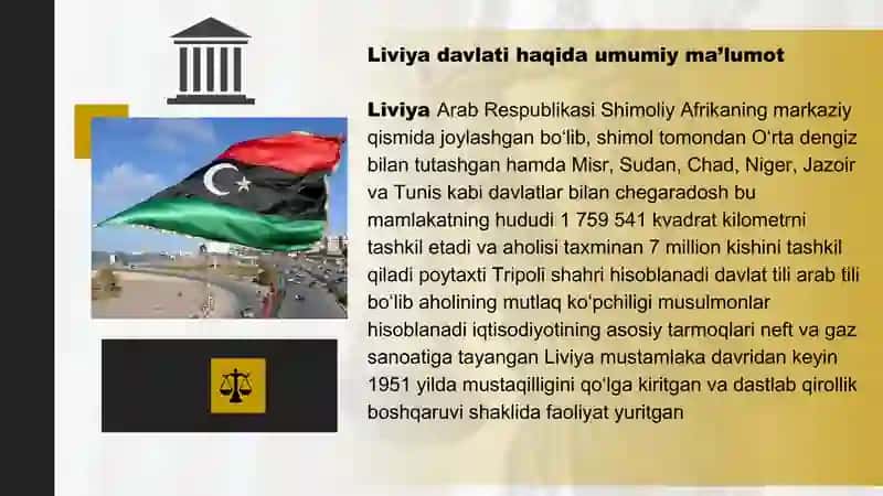 LIVIYA MAMLAKATI HUQUQ TIZIMINI O’RGANISH 3