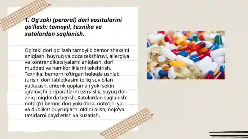 Dori vositalarini qo'llash usullari 3
